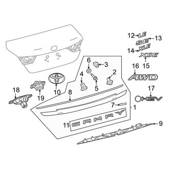 Toyota OE - Trunk Lid - Exterior Trim