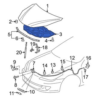 Toyota OE - Front Hood Insulation Pad
