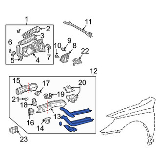 Toyota OE - Front Left Lower Fender Rail