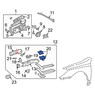 Toyota OE - Front Right Floor Pan Reinforcement