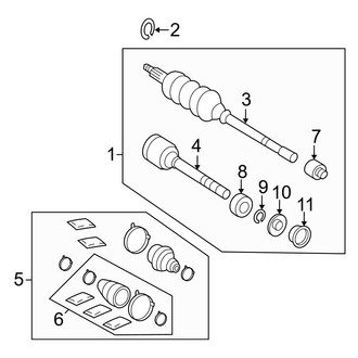 Toyota OE - Front Suspension - Drive Axles (2.4L)