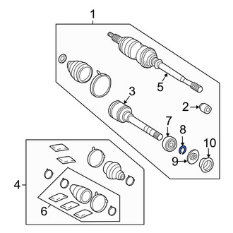 Toyota OE - Right CV Axle Shaft Carrier Bearing Retaining Ring