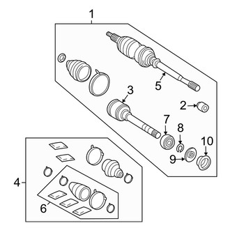 Toyota OE - Front Suspension - Drive Axles (3.3L)