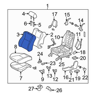 Toyota OE - Front Left Seat Back Cushion Cover