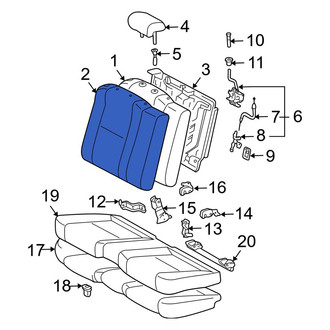 Toyota OE - Front Left Seat Back Cushion Cover