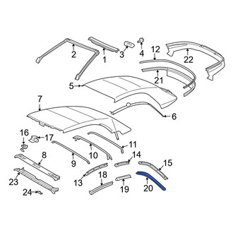 Toyota OE - Rear Left Convertible Top Seal