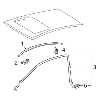 Toyota OE - Roof - Exterior Trim (With Sunroof), (SE / SLE Coupe)