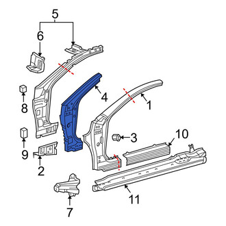 Toyota OE - Left Body A-Pillar Reinforcement