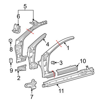 Toyota OE - Pillars, Rocker & Floor - Hinge Pillar (SE / SLE Coupe)