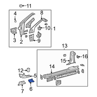 Toyota OE - Left Body A-Pillar Reinforcement Plate