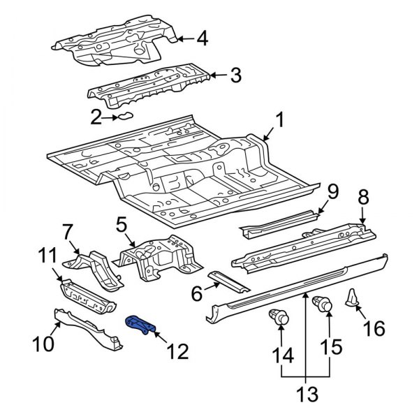 Floor Pan Crossmember Bracket