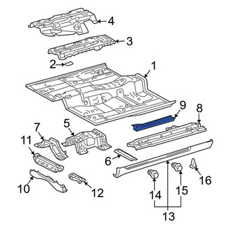 Toyota OE - Front Floor Side Rail Reinforcement