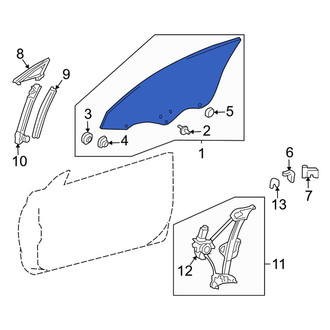 Toyota OE - Front Left Door Glass