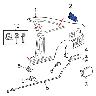 Toyota OE - Rear Right Quarter Panel Gutter