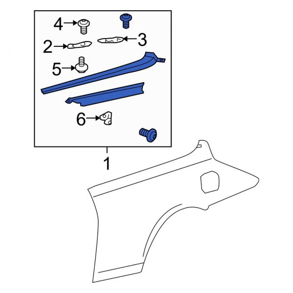 Toyota OE 7567106011 Rear Right Quarter Panel Molding