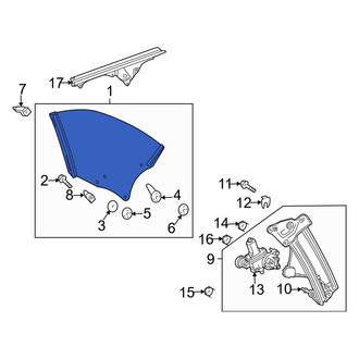 Toyota OE - Rear Left Quarter Glass
