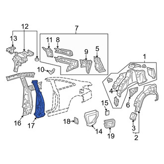 Toyota OE - Left Body B-Pillar Reinforcement