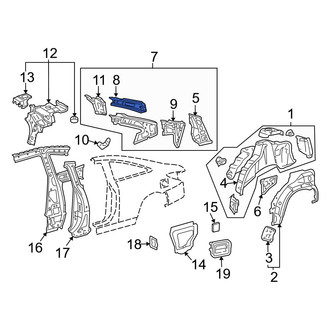Toyota OE - Rear Right Quarter Panel Reinforcement