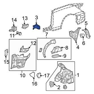 Toyota OE - Left Inner Quarter Panel Reinforcement