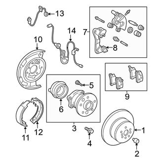 Toyota OE - Rear Suspension - Brake Components