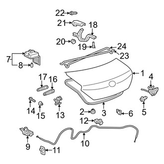 Toyota OE - Trunk Lid - Lid & Components (SE / SLE Coupe)