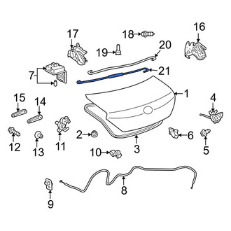 Toyota OE - Rear Left Trunk Torque Rod
