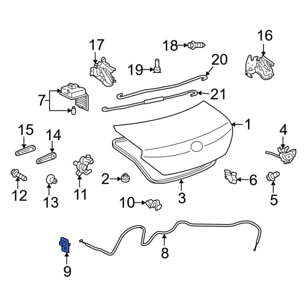 Deck Lid Release Cable Clip