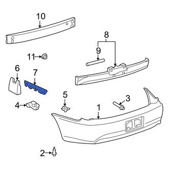 Toyota OE - Rear Left Outer Bumper Cover Support Rail