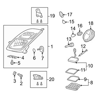 Toyota OE - Front Lamps - Headlamp Components (With Auto Level, With HID)