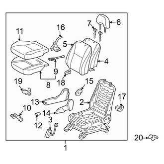 Toyota OE - Seats & Tracks - Front Seat Components (With Side Air Bag)