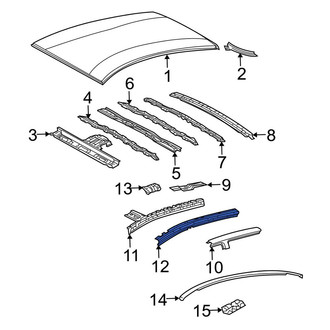 Toyota OE - Left Center Roof Side Rail