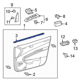 Toyota OE - Front Left Inner Door Window Belt Weatherstrip