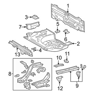 Toyota OE - Rear Body & Floor - Floor & Rails