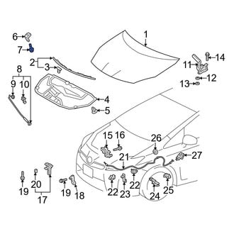 Toyota OE - Hood & Trunk Prop Rod Bolt