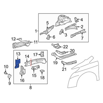 Toyota OE - Front Left Lower Fender Rail