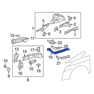Toyota OE - Front Left Floor Side Rail