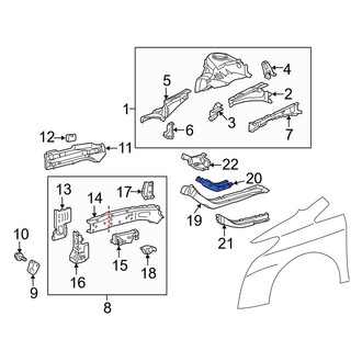Toyota OE - Front Right Upper Floor Side Rail Reinforcement