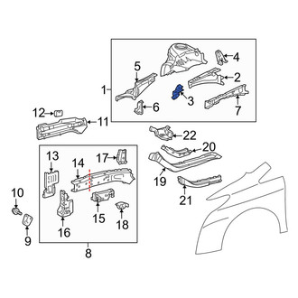Toyota OE - Front Right Fender Apron Reinforcement