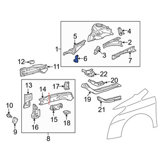 Toyota OE - Front Left Lower Fender Apron Extension