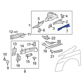 Toyota OE - Front Right Fender Rail Reinforcement