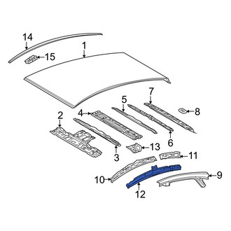 Toyota OE - Right Roof Side Rail Reinforcement