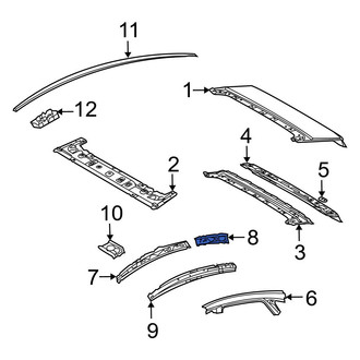 Toyota OE - Rear Right Inner Roof Side Rail