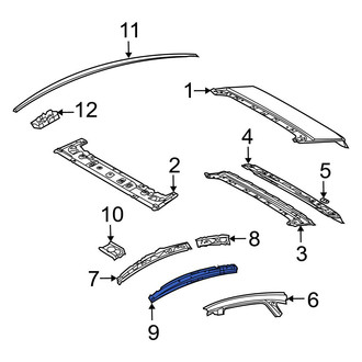 Toyota OE - Left Roof Side Rail Reinforcement