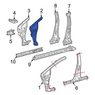 Toyota OE - Left Body A-Pillar Reinforcement