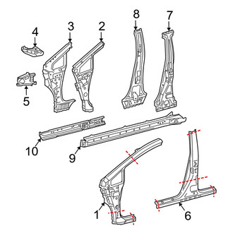 Toyota OE - Pillars, Rocker & Floor - Center Pillar & Rocker