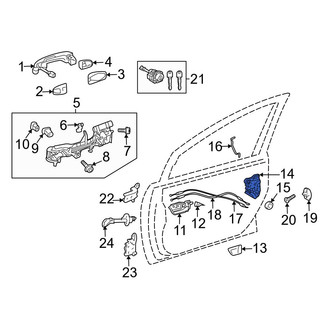 Toyota OE - Front Right Door Latch Assembly