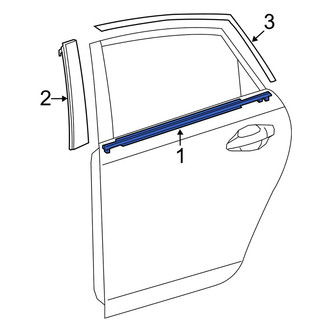 Toyota OE - Rear Left Outer Door Window Belt Weatherstrip