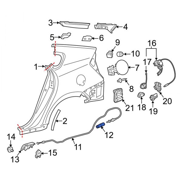 Fuel Filler Door Release Cable Clip