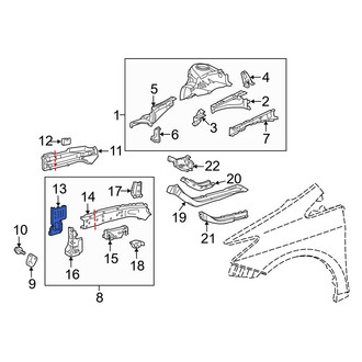 Toyota OE - Front Right Lower Fender Rail