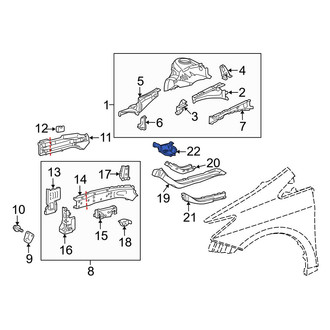 Toyota OE - Front Left Floor Pan Reinforcement